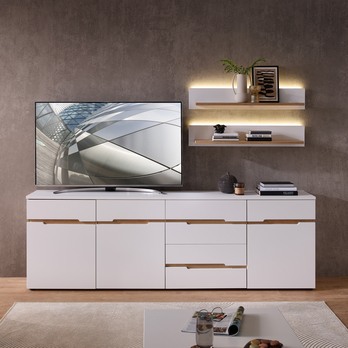 TV komoda WIGA II biela/dub artisan 1