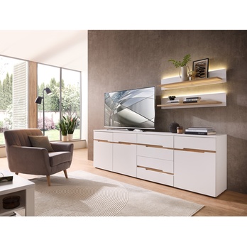 TV komoda WIGA II biela/dub artisan 3