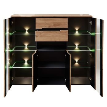 Komoda WIGA II grafitová/dub artisan 2