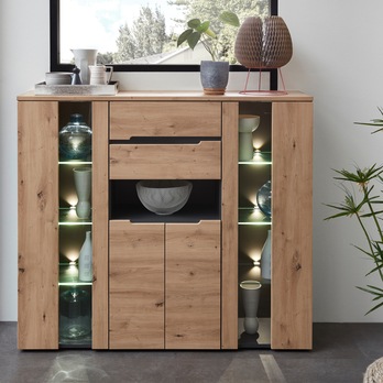 Komoda WIGA II grafitová/dub artisan 1