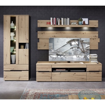 Obývacia stena WIGA grafitová/dub artisan 1