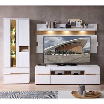 Obývacia stena WIGA biela/dub artisan 1