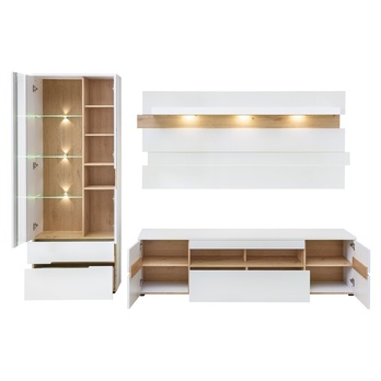 Obývacia stena WIGA biela/dub artisan 2