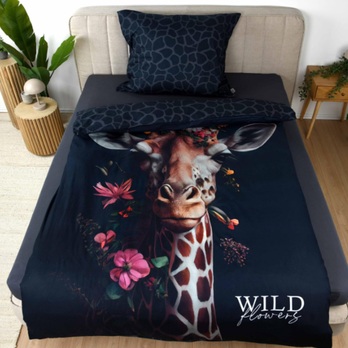 Posteľná bielizeň WILD FLOWER žirafa, 70x90 a 135x200 cm 1