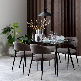 Jedálenský stôl WILMA 140 číra/matná čierna 1