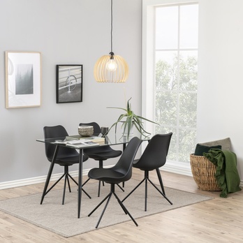 Jedálenský stôl WILMA 140 číra/matná čierna 6