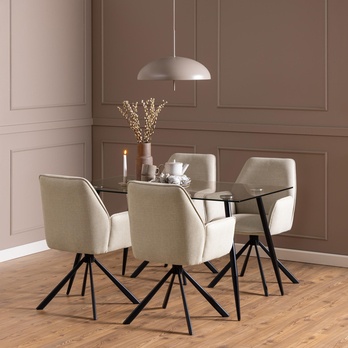 Jedálenský stôl WILMA 140 číra/matná čierna 7