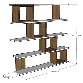 Regál WIND biela/orech 2