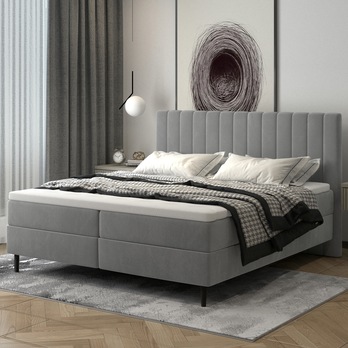 Posteľ s matracom WINDA svetlosivá, 180x200 cm 1