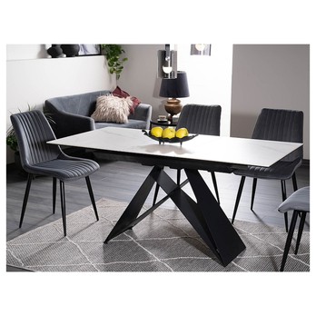 Jedálenský stôl WISTAN 1 biely mramor/čierna 1