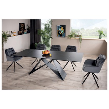 Jedálenský stôl WISTAN 1 čierny mramor/čierna 1