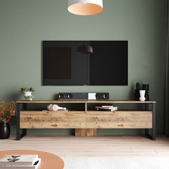 TV komoda WOOD 3 borovica atlantic/čierna 3