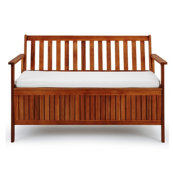 Záhradná lavica WOOD hnedá/biela 2