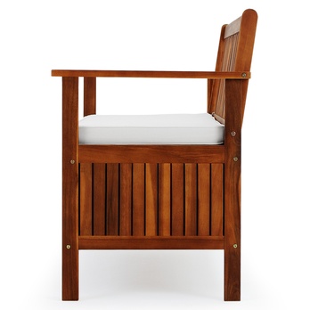 Záhradná lavica WOOD hnedá/biela 3