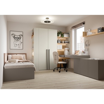 Písací stôl WOOW 11 pravá, šampanské/ílovosivá 3