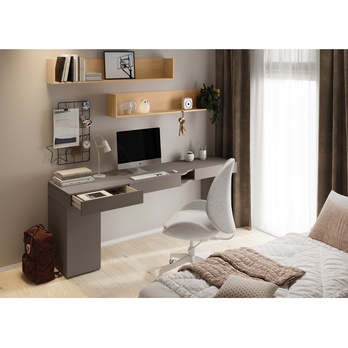 Písacia zostava WOOW 5 ľavá, ílovosivá 3