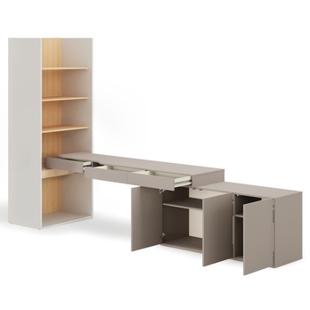 Studentská sestava  WOOW 8 pravá, ílovosivá/šampanské/dub vincenza 1