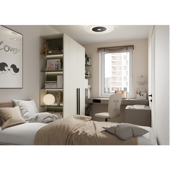 Studentská sestava  WOOW 8 pravá, ílovosivá/šampanské/eukalyptovo zelená 1