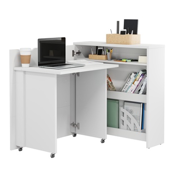 Písací stôl WORK CONCEPT 2 ľavá, biela vysoký lesk 1