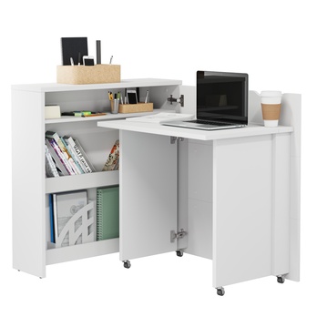 Písací stôl WORK CONCEPT 2 pravá, biela vysoký lesk 1