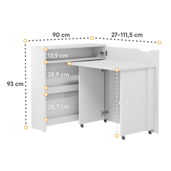 Písací stôl WORK CONCEPT 2 pravá, biela vysoký lesk 3