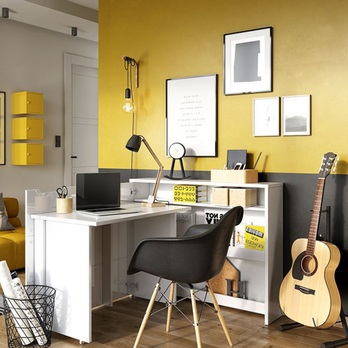 Písací stôl WORK CONCEPT ľavá, biela 1