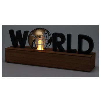Stolná LED lampa WORLD čierna/hnedá 1