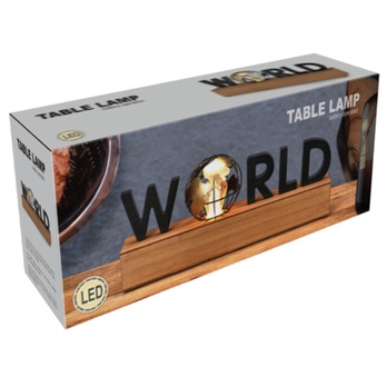 Stolná LED lampa WORLD čierna/hnedá 2