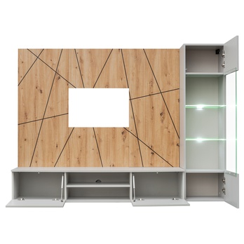 Obývacia stena XORA 2 dub artisan/sivá 2