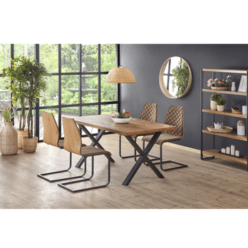 Jedálenský stôl XOVAIR dub svetlý/čierna 1