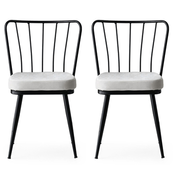 Jedálenská stolička YILDIZ biela/čierna, sada 2 ks 2