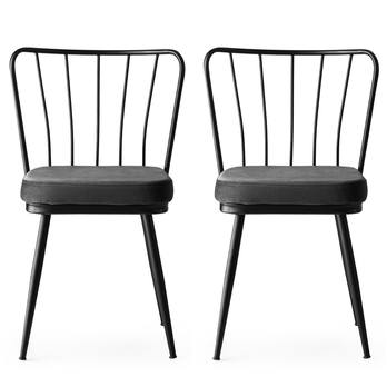 Jedálenská stolička YILDIZ sivá/čierna, sada 2 ks 2