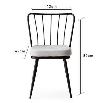Jedálenská stolička YILDIZ biela/čierna, sada 2 ks 7