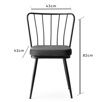 Jedálenská stolička YILDIZ sivá/čierna, sada 2 ks 7