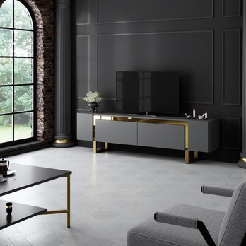 TV stolík YILDIZ antracitová/zlatá 1