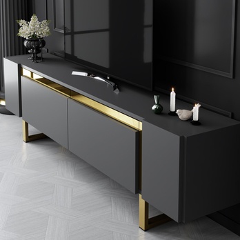 TV stolík YILDIZ antracitová/zlatá 3