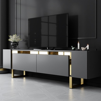 TV stolík YILDIZ antracitová/zlatá 4