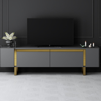TV stolík YILDIZ antracitová/zlatá 5