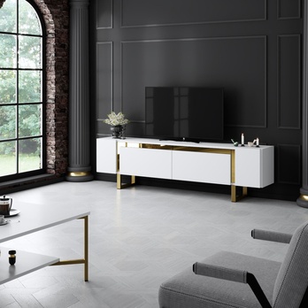 TV stolík YILDIZ biela/zlatá 1