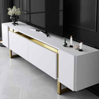 TV stolík YILDIZ biela/zlatá 3