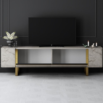 TV stolík YILDIZ travertín/zlatá 6