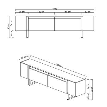 TV stolík YILDIZ antracitová/čierna 7