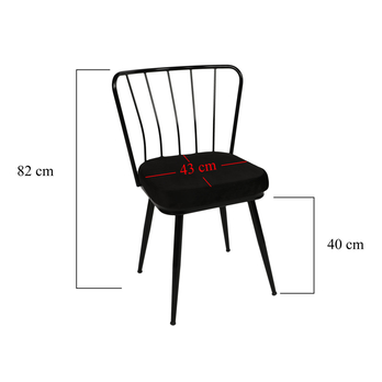 Jedálenská stolička YILDIZ čierna, sada 2 ks 5