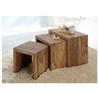 Prístavné stolíky YOGA palisander, 3 ks 1