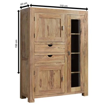 Komoda YOGA palisander/sklo 4