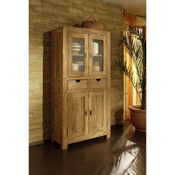 Vitrína YOGA palisander/sklo 2