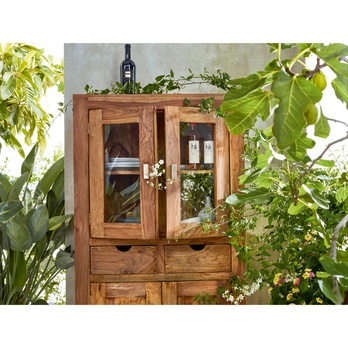 Vitrína YOGA palisander/sklo 3