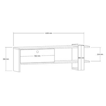 TV stolík YONCA antracitová/dub 5