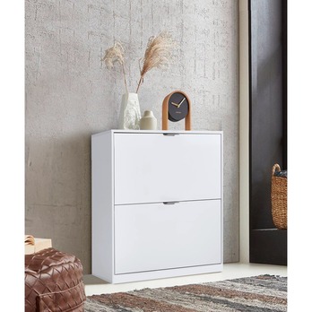 Skrinka na topánky YORO 2 biela 1