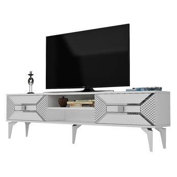 TV stolík YUMEDI biela/strieborná 3